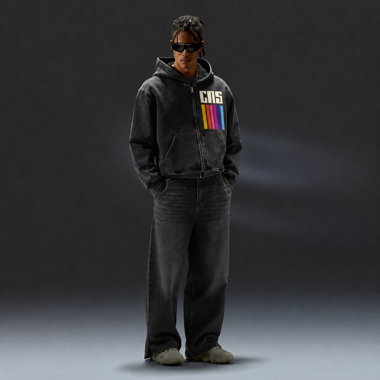 CNS - Zip-Through Boxy Fleece Hoodie