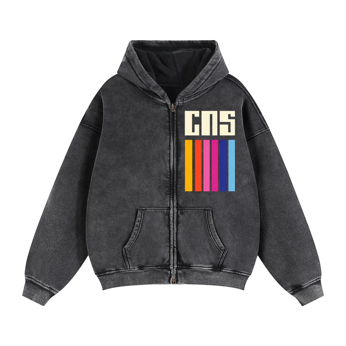 CNS - Zip-Through Boxy Fleece Hoodie